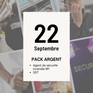Acompte Formation Agent de sécurité Incendie M1, Du 22/09/2025 au 26/09/2025 PACK ARGENT