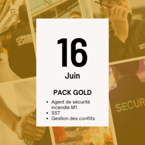 Acompte Formation Agent de sécurité Incendie M1, Du 16/06/2025 au 20/06/2025 PACK GOLD