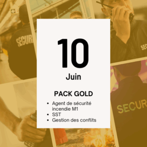 Acompte Formation Agent de sécurité Incendie M1, Du 10/06/2025 au 13/06/2025 PACK GOLD