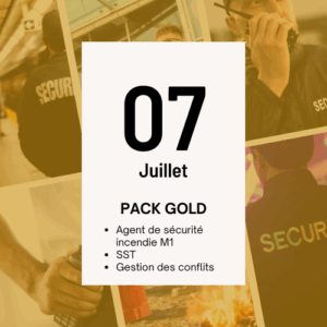Acompte Formation Agent de sécurité Incendie M1, Du 07/07/2025 au 11/07/2025 PACK GOLD