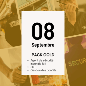 Acompte Formation Agent de sécurité Incendie M1, Du 08/09/2025 au 12/09/2025 PACK GOLD