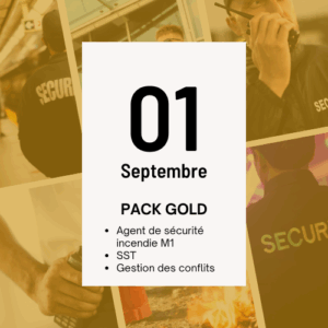 Acompte Formation Agent de sécurité Incendie M1, Du 01/09/2025 au 05/09/2025 PACK GOLD