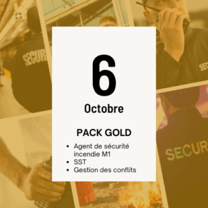 Acompte Formation Agent de sécurité Incendie M1, Du 06/10/2025 au 10/10/2025 PACK GOLD