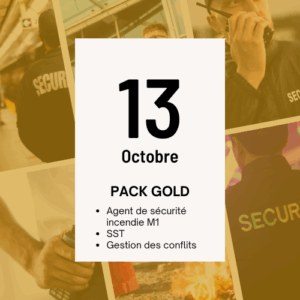 Acompte Formation Agent de sécurité Incendie M1, Du 13/10/2025 au 17/10/2025 PACK GOLD