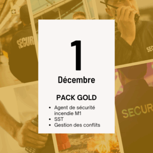 Acompte Formation Agent de sécurité Incendie M1, Du 01/12/2025 au 05/12/2025 PACK GOLD