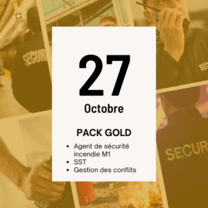Acompte Formation Agent de sécurité Incendie M1, Du 27/10/2025 au 31/10/2025 PACK GOLD