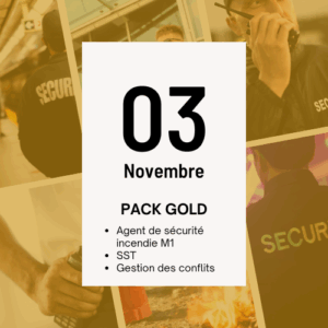 Acompte Formation Agent de sécurité Incendie M1, Du 03/11/2025 au 07/11/2025 PACK GOLD