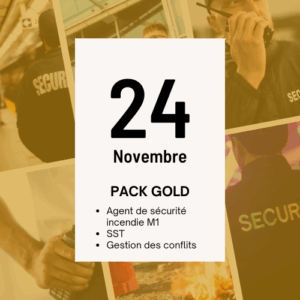 Acompte Formation Agent de sécurité Incendie M1, Du 24/11/2025 au 27/11/2025 PACK GOLD