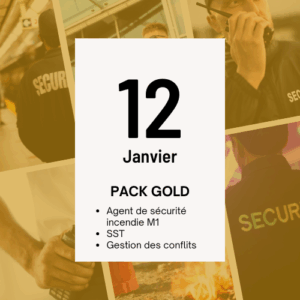 Acompte Formation Agent de sécurité Incendie M1, Du 12/01/2026 au 15/01/2026 PACK GOLD