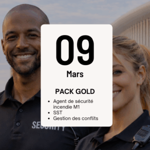 Acompte Formation Agent de sécurité Incendie M1, Du 09/03/2026 au 13/03/2026 PACK GOLD
