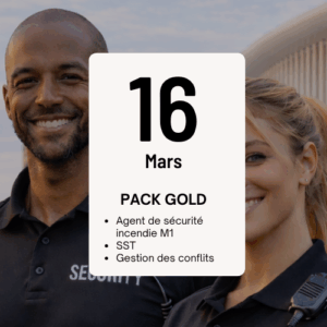 Acompte Formation Agent de sécurité Incendie M1, Du 16/03/2026 au 20/03/2026 PACK GOLD