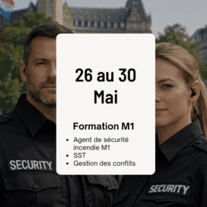 Acompte Formation Agent de sécurité Incendie M1, Du 26/05/2026 au 30/05/2026