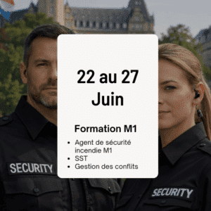 Acompte Formation Agent de sécurité Incendie M1, Du 22/06/2026 au 27/06/2026