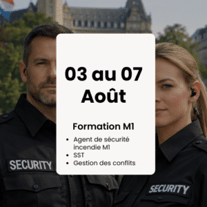 Acompte Formation Agent de sécurité Incendie M1, Du 03/08/2026 au 07/08/2026