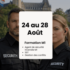 Acompte Formation Agent de sécurité Incendie M1, Du 24/08/2026 au 28/08/2026