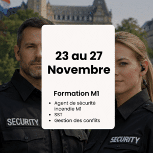 Acompte Formation Agent de sécurité Incendie M1, Du 23/11/2026 au 27/11/2026