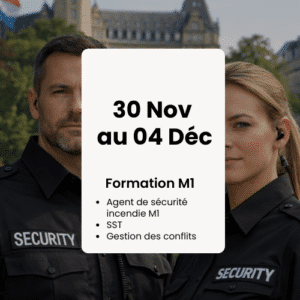 Acompte Formation Agent de sécurité Incendie M1, Du 30/11/2026 au 04/12/2026