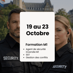 Acompte Formation Agent de sécurité Incendie M1, Du 19/10/2026 au 23/10/2026